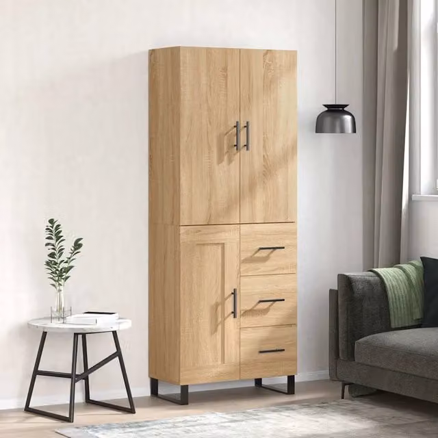Credenza Rovere Sonoma 69,5x34x180 cm in Legno Multistrato 3196038
