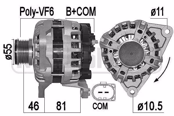 ERA 209543A Alternatore LiMa 150 A 14 V per IVECO Daily VI Furgone DAILY VI Cassone/Telaio Daily Citys Bus