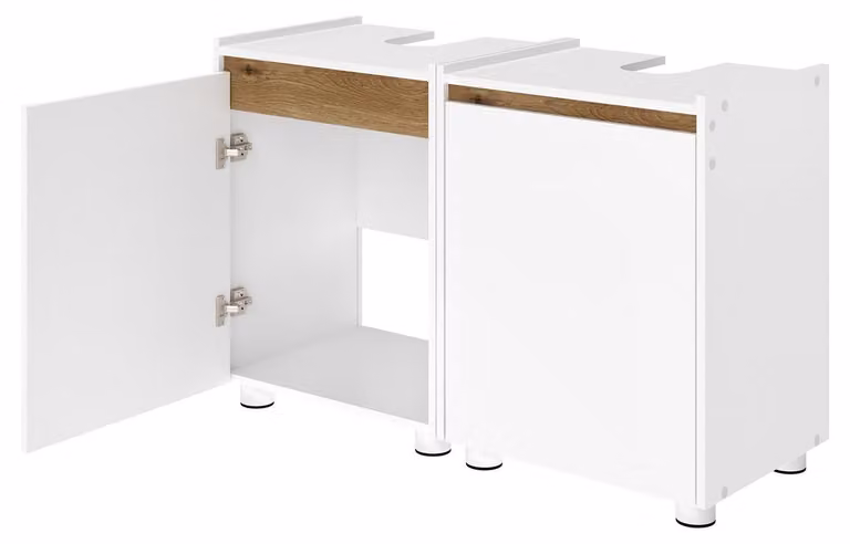 Set di 2 mobili sottolavabo, colore bianco, dimensioni 42x33x54,5 cm