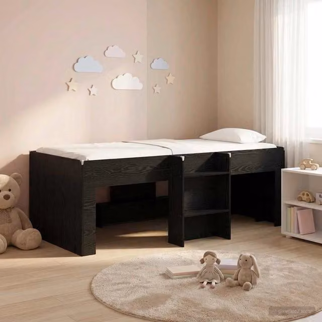 Letto Alto per Bambini Rovere Nero 80 x 200 cm 3422548