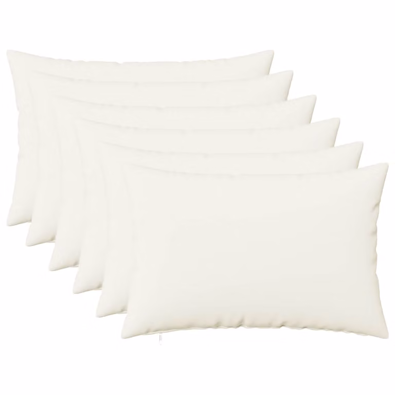 Set di 6 federe vidaXL HEERLEN bianche in poliestere, L 50 cm x P 70 cm