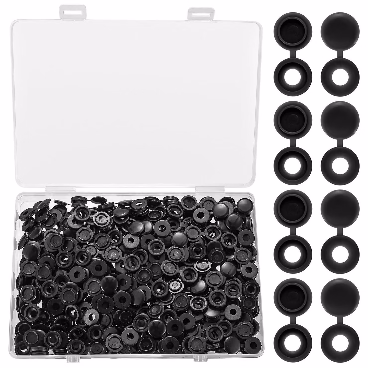 250 copri-viti in plastica, diametro 5 mm, per coprire le viti, colore nero
