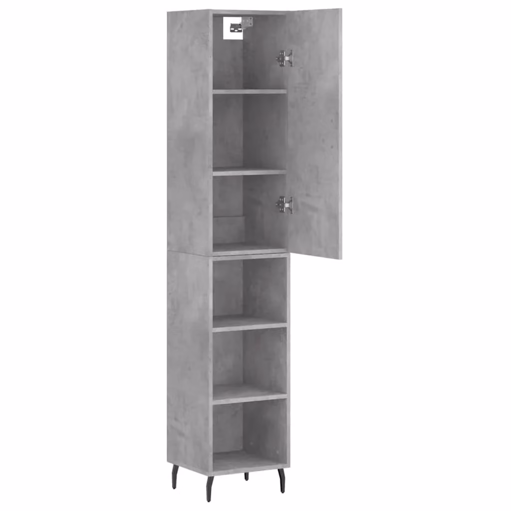 Mobile contenitore buffet moderno grigio in legno ingegnerizzato per cucina e soggiorno H 180 x L 34,5 x P 34 cm – 2