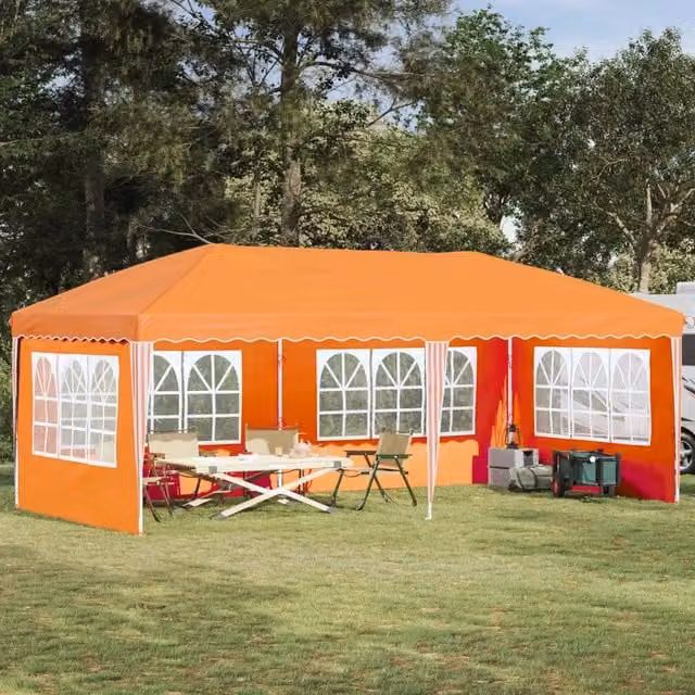 Tenda per feste a pop-up 574 x 289 x 245 cm Arancione 42019800