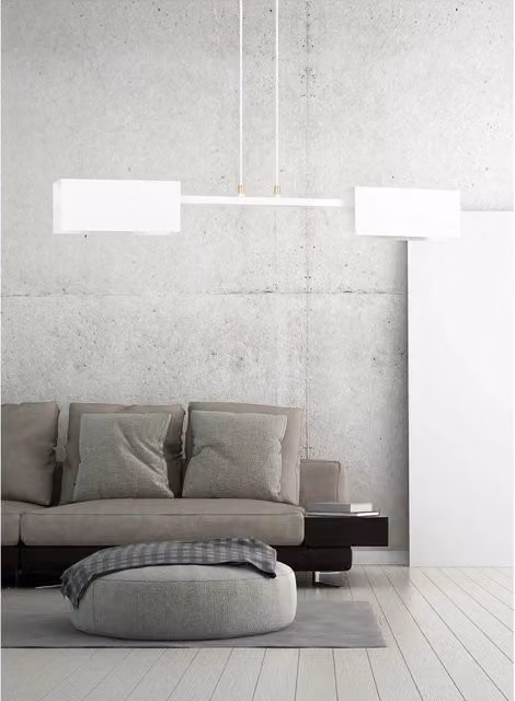 Lampadario Minimal Raiden Luceart-Classic in Acciaio Bianco con 2 Luci E27