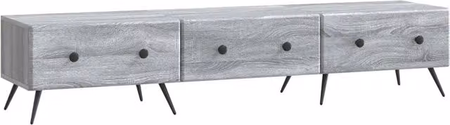 Mobile TV-Credenza Moderno Grigio Sonoma in Legno MDF L 147 x P 34,5 x H 30 cm
