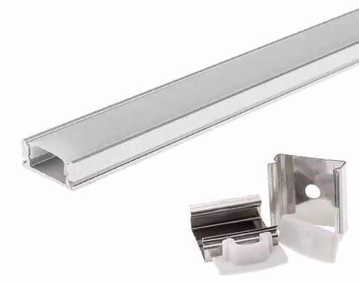 canalina per strip led '5191' 17,6x7 mm, larghezza interna max. 12,1 mm - barra 2 mt