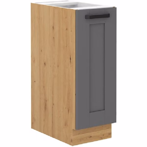 Mobile estraibile LAILI - larghezza 30 cm, grigio / rovere artigianale
