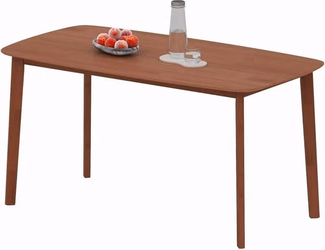 Tavolo da pranzo in legno marrone 150x80 cm stile country con superficie laccata