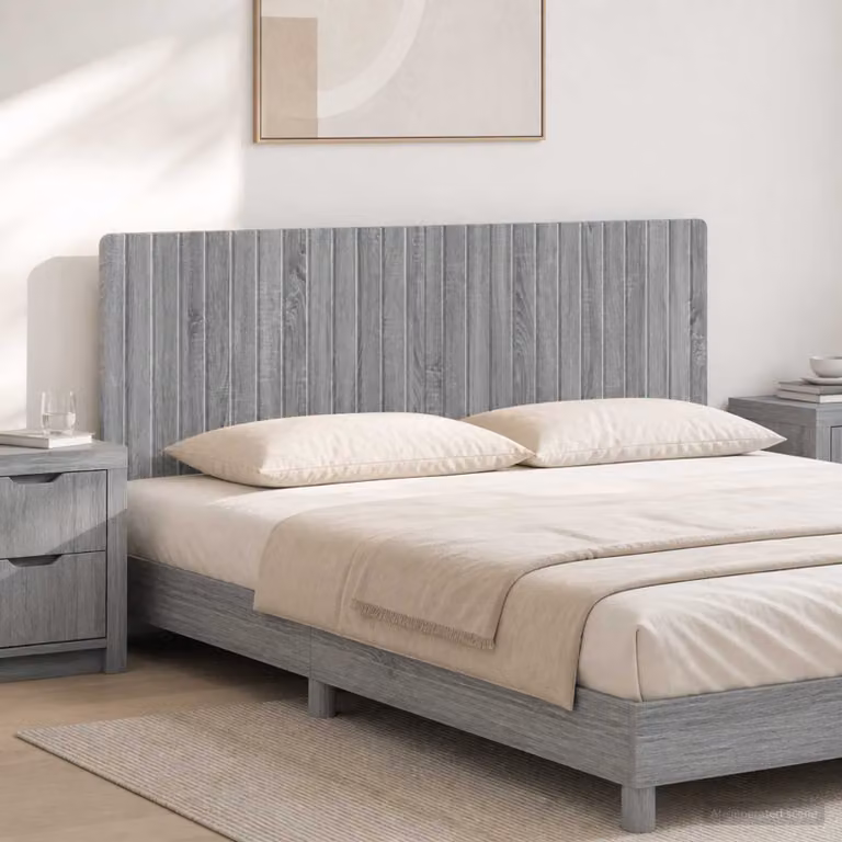 Testiera da muro vidaXL ZWOLLE grigio con ripiano integrato in legno ingegnerizzato L: 160 cm, H: 50 cm, P: 3,5 cm