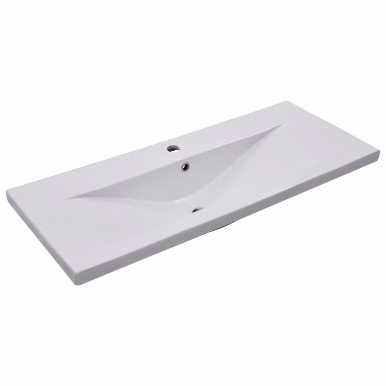 Lavabo da Incasso 101x39,5x18,5 cm in Vetroceramica Bianco