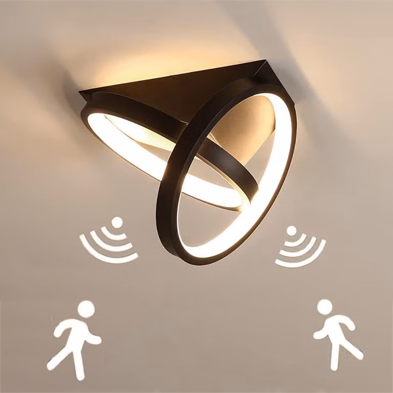 Pannello luminoso a LED da 26W con sensore, colore nero, temperatura di colore 3000K