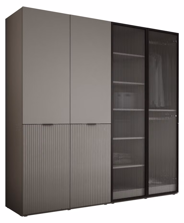 Armadio, dimensioni 3 x 100 x 200 x 51 cm, colore grigio, dimensioni 200 x 51 cm