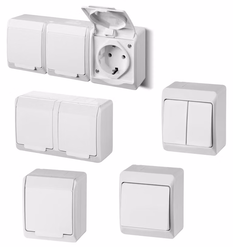 Presa singola ermetica bianca HERMES 0324-02 ELEKTRO-PLAST NASIELSK