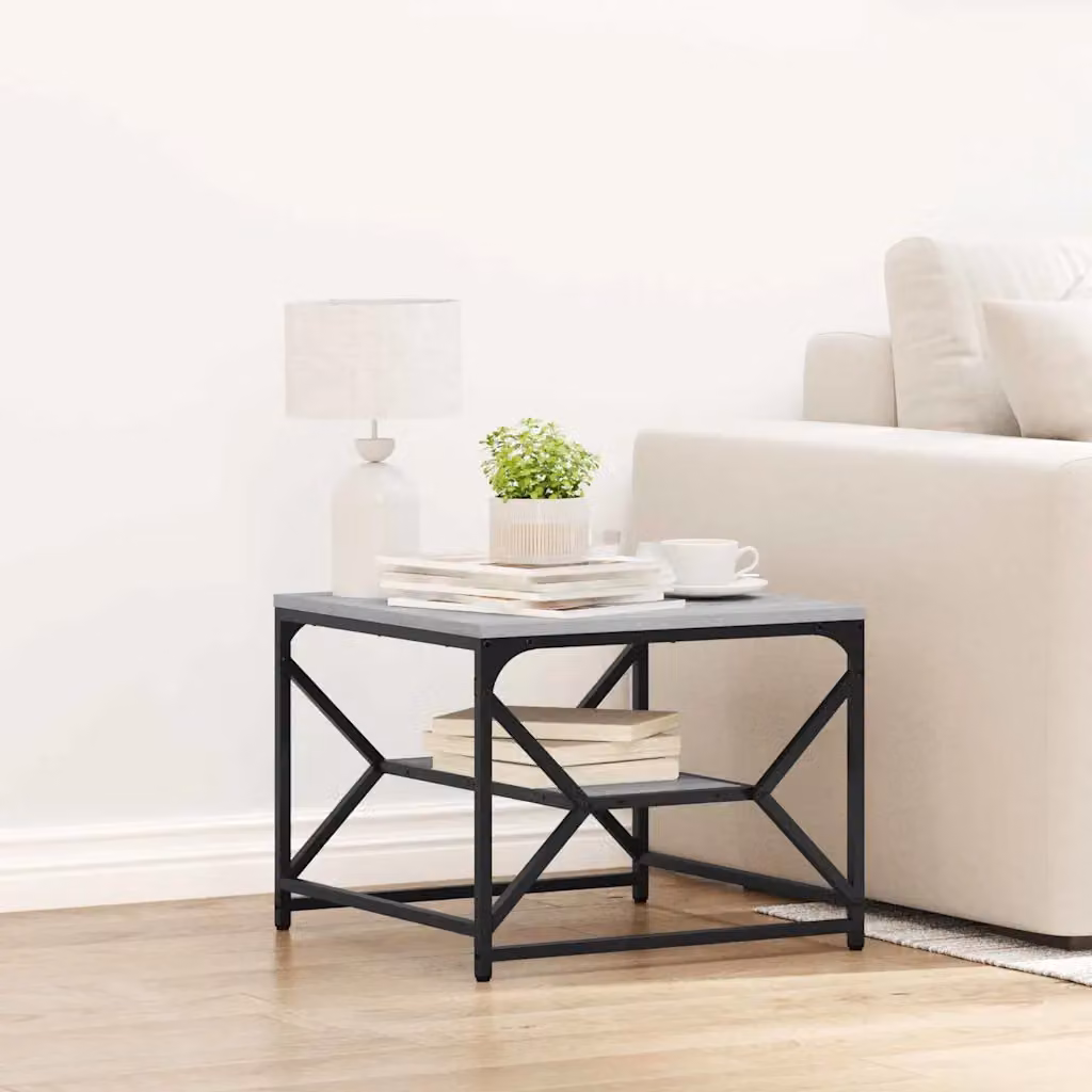 vidaXL Tavolino da salotto moderno rettangolare Grigio L/P/H: 51 x 50 x 40 cm