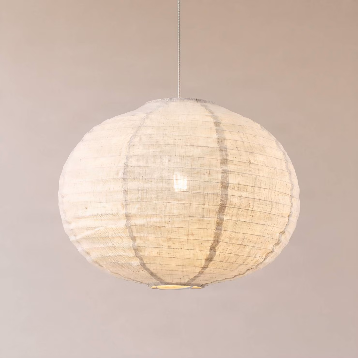 Lampada a sospensione Autumn Lindby, dimmerabile, Crema / Ambra, Soggiorno / Sala da pranzo, Tessuto / Stoffa / Seta, Scandinavo, Lampada a sospensione