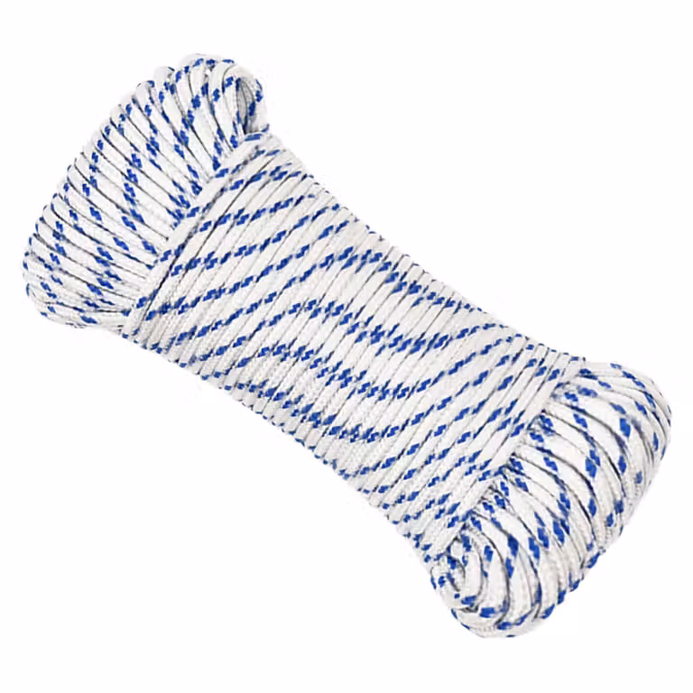 Corda multiuso vidaXL in plastica rivestita, Bianco e Blu, Lunghezza: 50 m, Diametro: 3 mm