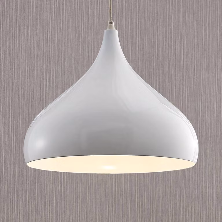 Lampada a sospensione Ritana Lindby, dimmerabile, Bianco / Opale, Soggiorno / Sala da pranzo, Alluminio, Moderno, Lampada a sospensione