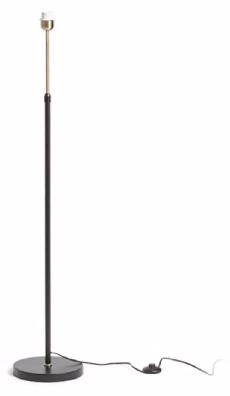 RED - DESIGN RENDL RENDL EMMETT Lampada da terra, nero, ottone anticato, 230 V, E27, 15 W, R14118