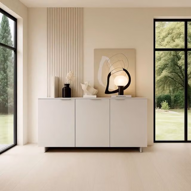Madia da salotto DMORA Neto in MDF Beige L 180 cm x P 41,5 cm x H 90 cm