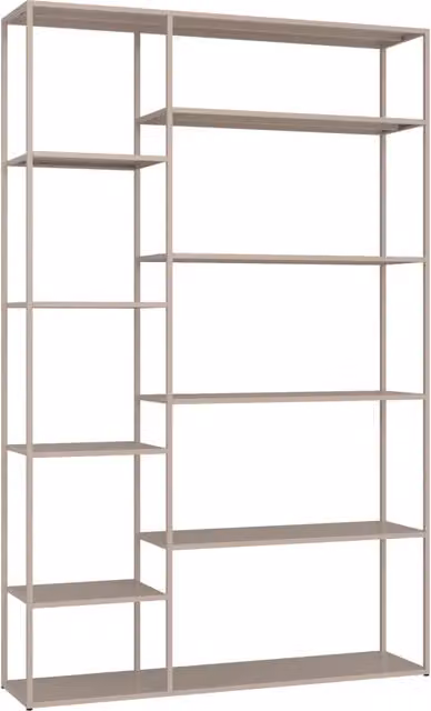 Libreria moderna in metallo HAPPY GARDEN ELISABETH colore beige H: 189 cm, L: 120 cm, P: 30 cm