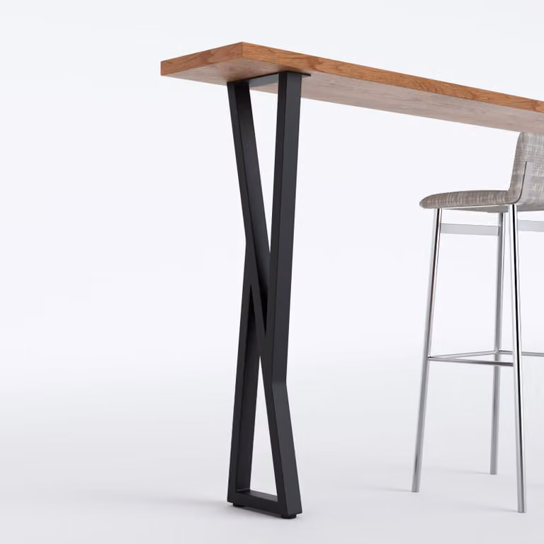 Set di 2 gambe robuste per tavolo, realizzate Acciaio al carbonio, alte 105 cm