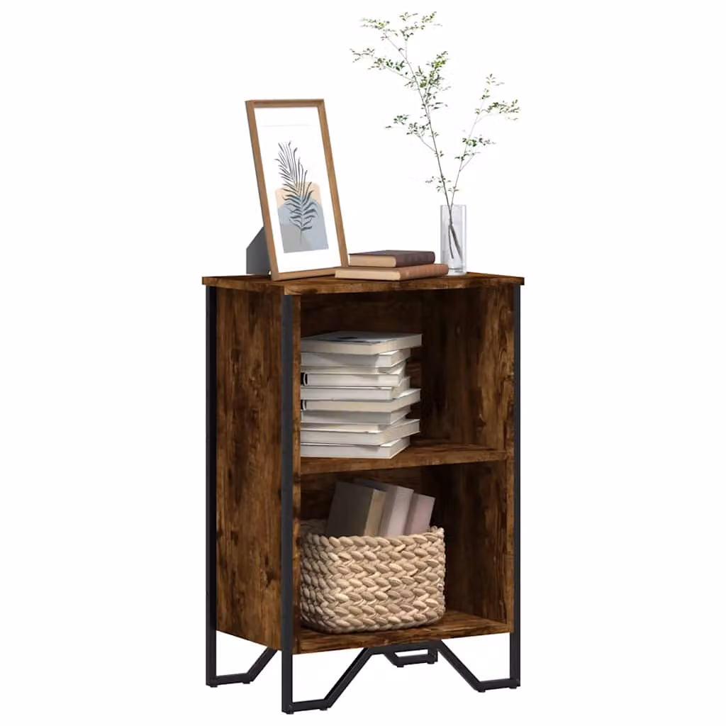 Libreria moderna vidaXL in legno e metallo colore rovere marrone L: 50 cm, P: 31 cm, H: 74,5 cm
