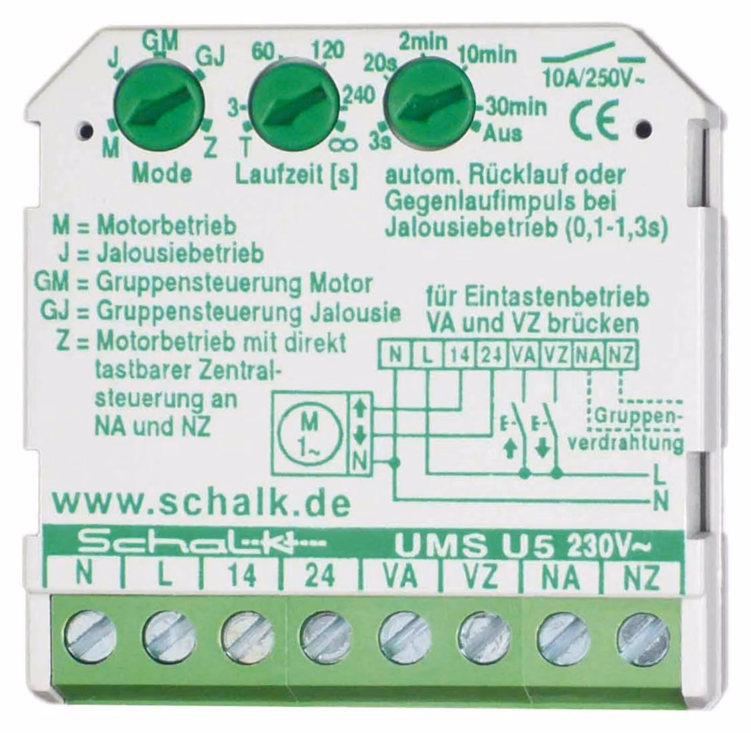 Schalk comando APERTO/CHIUSO 230VAC,2S,10A UMS U5 (230V AC)