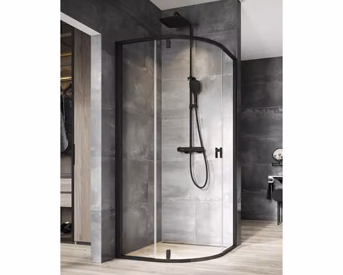 Cabina doccia con ingresso angolare RAVAK NSKK3 - 90 Nexty 90 x 90 cm colore telaio vetro nero decoro vetro chiaro 3O677300Z1