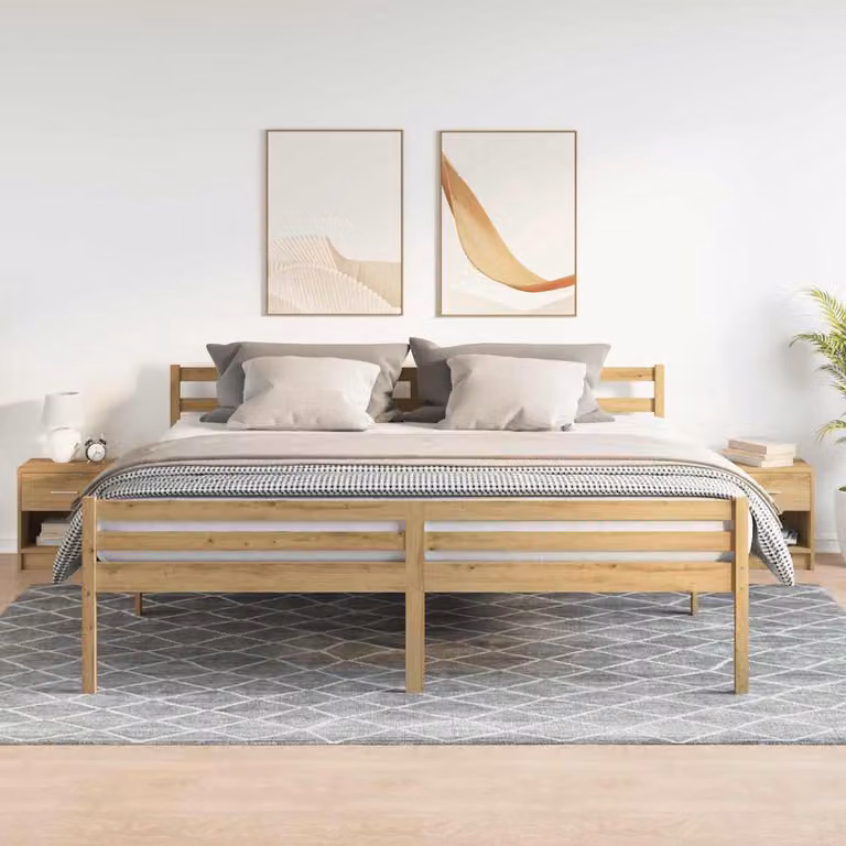 Set di 2 comodini vidaXL con cassetto in stile scandinavo, colore marrone, L 39 cm x P 28 cm x H 41 cm