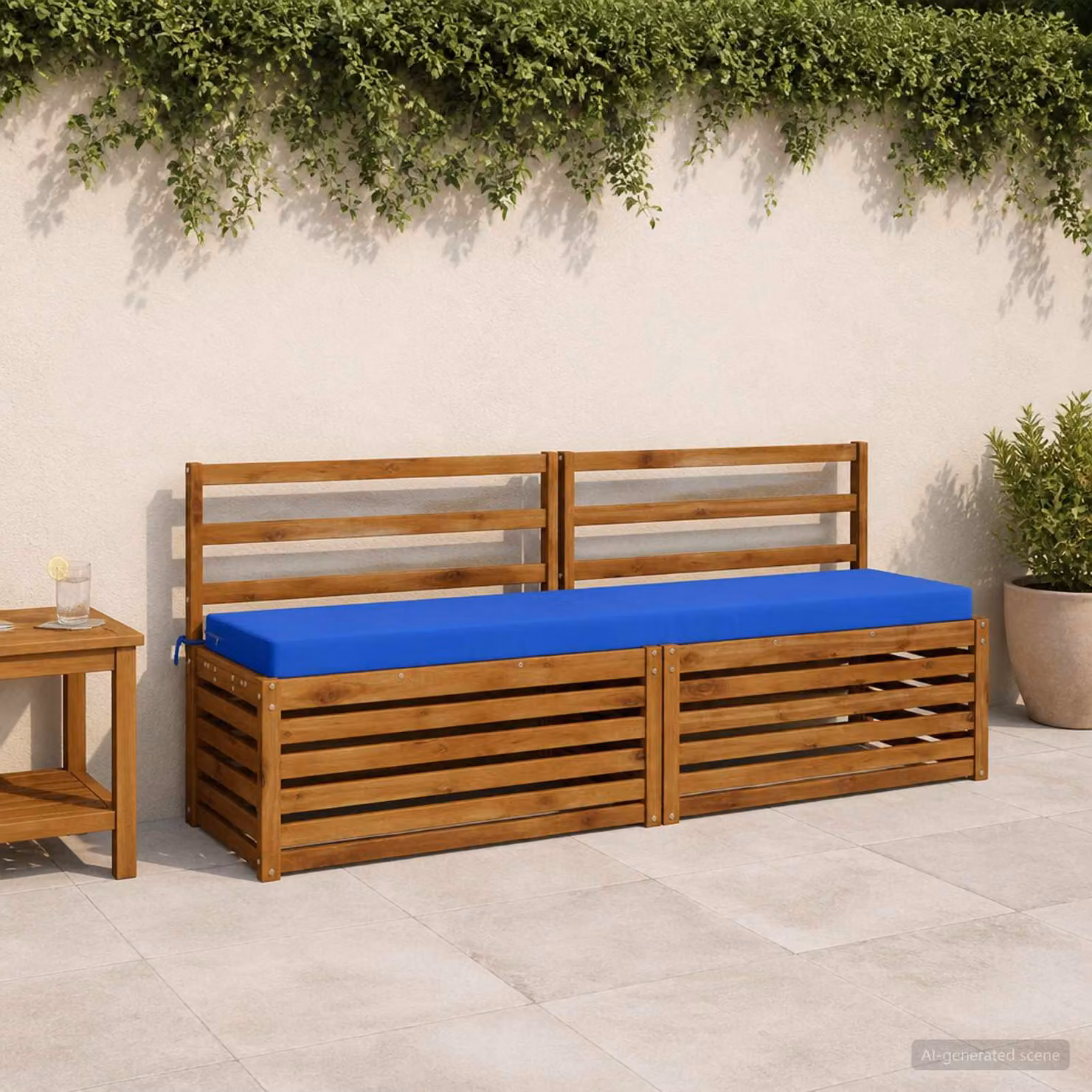 Cuscino per panchina vidaXL SOEST blu reale in poliestere con rivestimento rimovibile e resistenza ai raggi UV