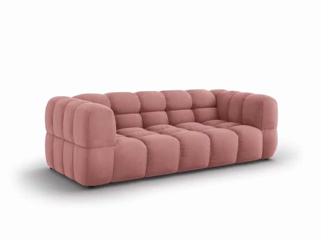 Divano Sky 3 posti Cosmopolitan Design in velluto rosa L: 214 cm, P: 75 cm, H: 78 cm – 2