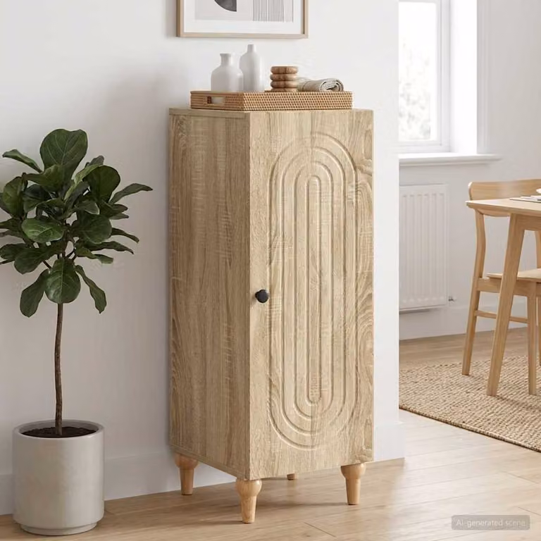 Credenza moderna vidaXL in legno ingegnerizzato color rovere sonoma marrone L: 33 cm, P: 34,5 cm, H: 90 cm