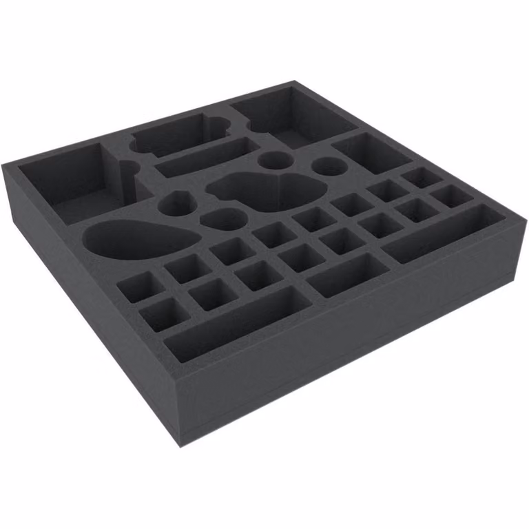 Inserto in schiuma 285x285x55 mm con 30 scomparti per giochi da tavolo