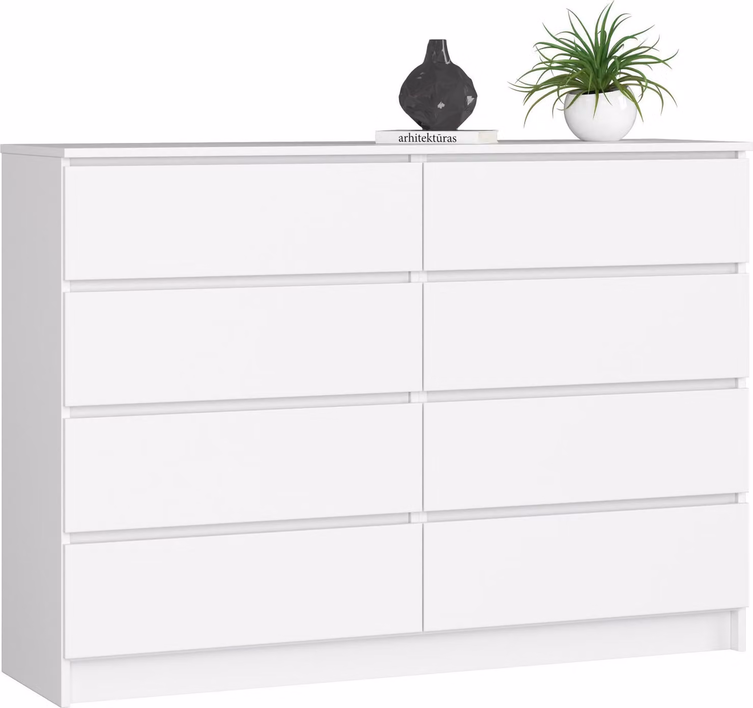Akord Credenza 8 Cassetti Bianca 138X40X99 Cm