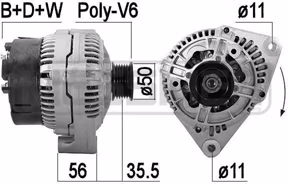 ERA 209551A Alternatore LiMa 90 A 14 V per VW LT 28-46 II Furgone (2DA, 2DD, 2DH) LT 28-35 II Minibus (2DB, 2DE, 2DK)