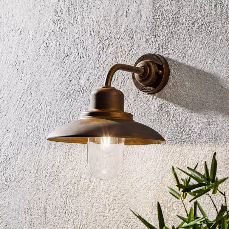 Moretti Luce Applique da esterno Susa - resistente all'acqua di mare SUSA, Bronzo / Ottone antico, Ottone, Campagna / Rustiche