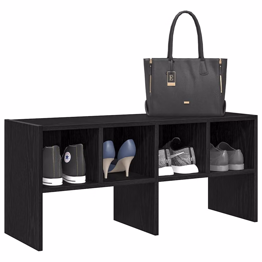 Scarpiera moderna vidaXL in MDF nero con ripiani piatti L: 89,5 cm, P: 30 cm, H: 40 cm