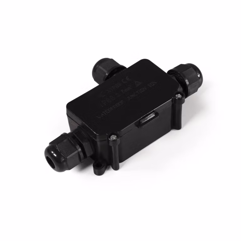 Scatola di giunzione McPower, 125x69x33mm, IP65, 230V, 1 ingresso e 2 uscite