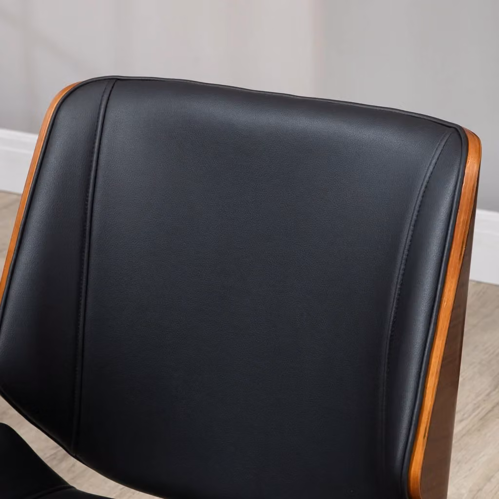 Sedia da ufficio girevole OKWISH in similpelle nera con funzione oscillante e altezza regolabile, L: 53 cm, P: 53 cm, H: 96 cm – 2