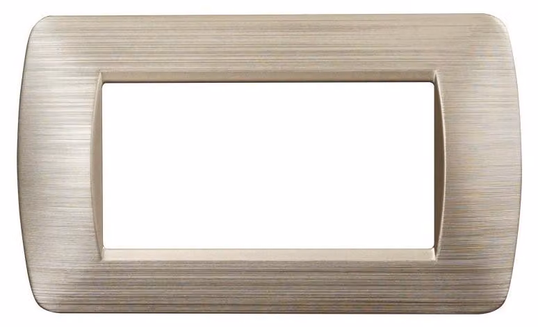 ETTROIT Placca Plastica 4P Colore Oro Satinato Compatibile Con Bticino Living Light - LN85411