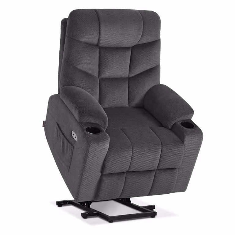 M MCombo Poltrona TV con sistema di assistenza all'alzata elettrico, poltrona con sistema di assistenza all'alzata, poltrona TV con funzione reclinabile fino a 140°, con porta USB 7286