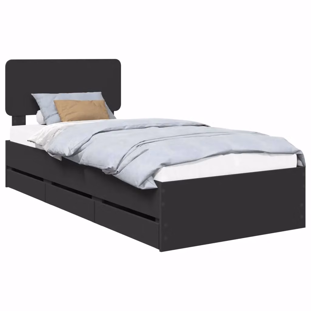 Struttura letto con cassetti Design In in legno MDF nero L: 196 cm, P: 78 cm, H: 75 cm – 2