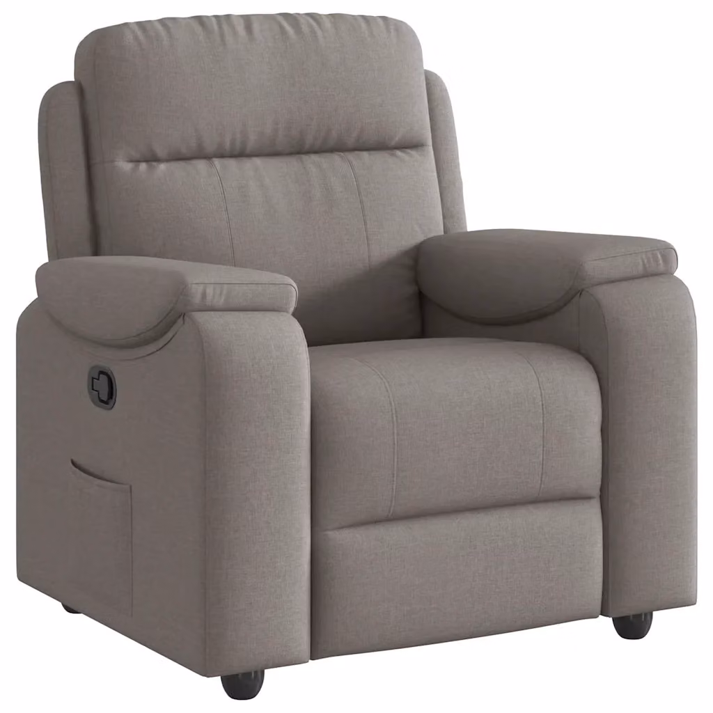 Poltrona Reclinabile Relax vidaXL in Tessuto Beige e Grigio con Braccioli e Regolazione Manuale – 2