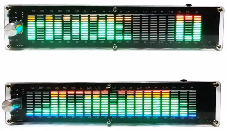 Display a LED per il livello audio, con processore digitale di segnale (DSP), analizzatore dello spettro musicale, interfaccia USB