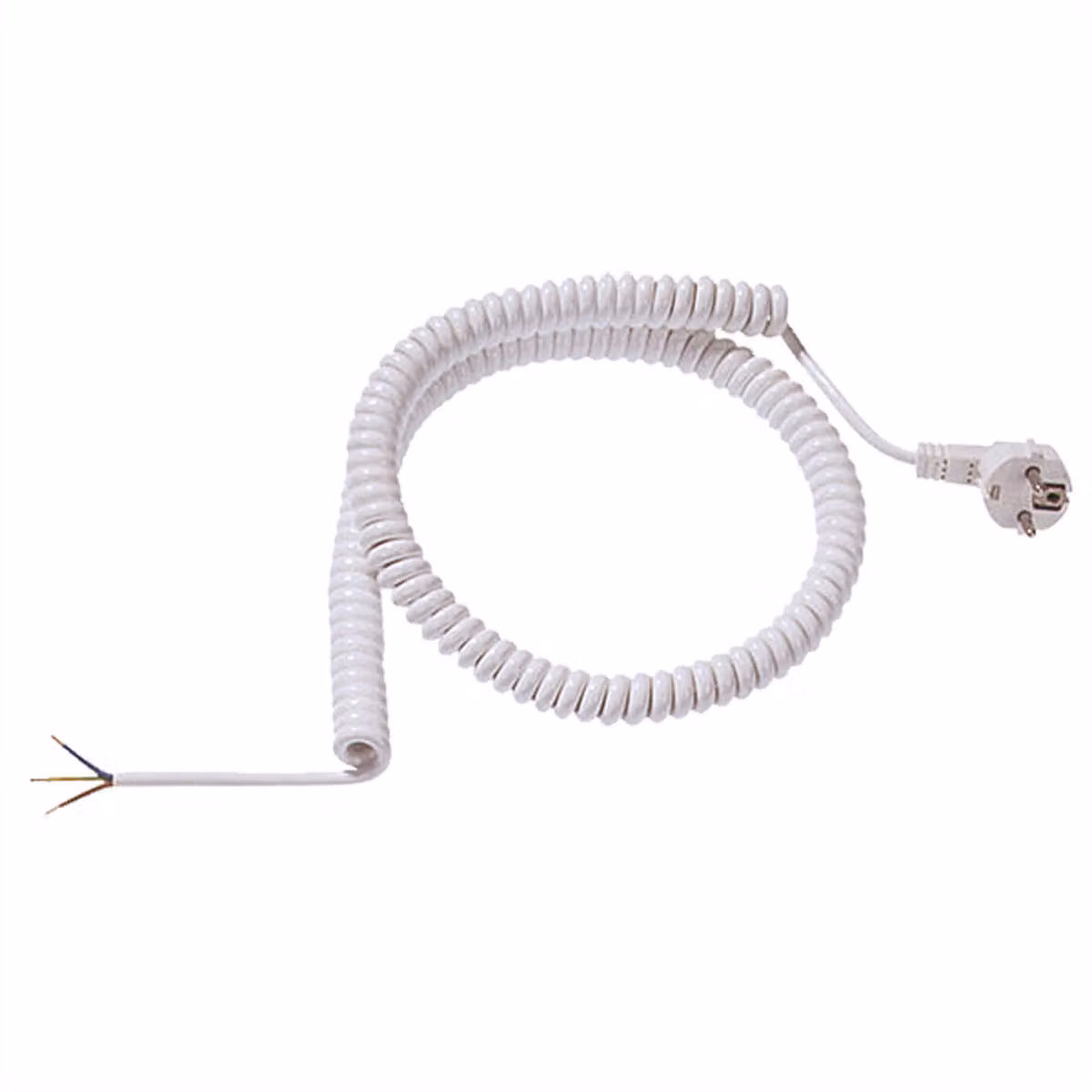 Cavo a spirale BACHMANN 1-4m bianco, H05VV-F 3G1,5mm² AEH/CEE7/7