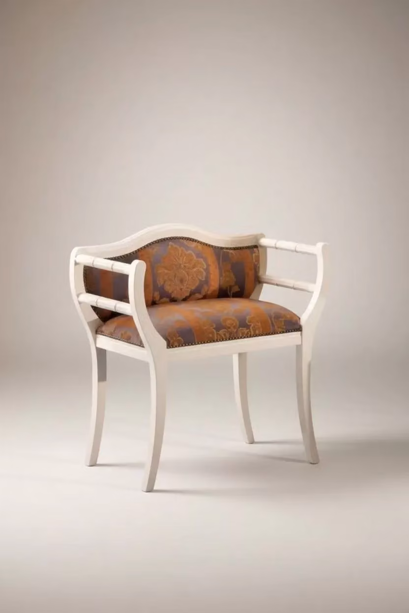 Poltrona imbottita in legno di faggio con decorazioni floreali e braccioli Mobili 2G multicolore – 2