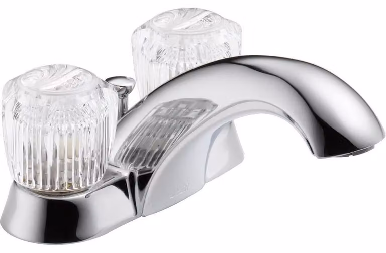 Rubinetto da bagno a due maniglie, modello Classic, serie Delta 2522LF, finitura cromata