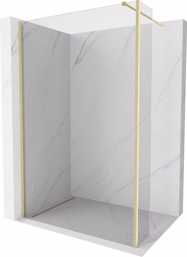 Mexen Kioto parete doccia Walk-in 100 x 40 cm, trasparente, oro spazzolato - 800-100-212-55-00-040