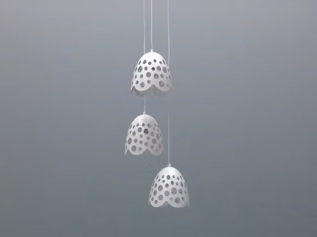 Lampada a Sospensione Stones in Metallo Bianco con Design Moderno a Cupola, Attacco E27, Diametro: 19,5 cm, Altezza Regolabile